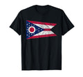 Distressed State Ohio Flag Ohio Home T-Shirt - Custom Art Print Unisex - T-Shirt, Sweatshirt, Hoodie