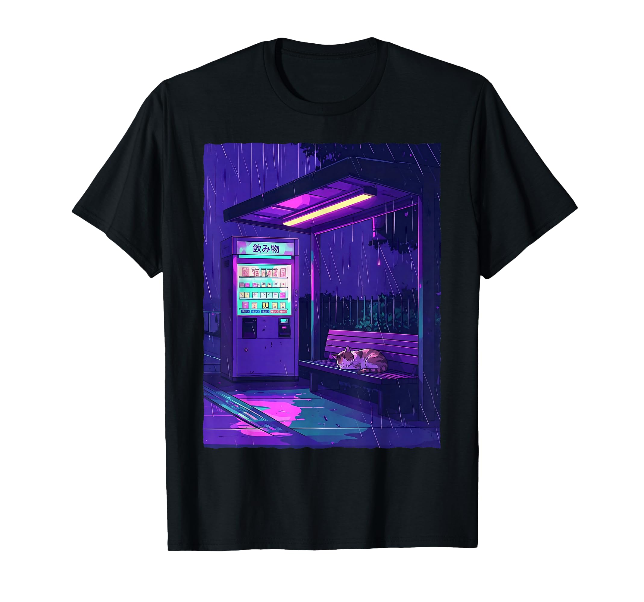 Lofi Anime Cat Japanese Vending T-Shirt - Fun Novelty Design Unisex - T-Shirt, Sweatshirt, Hoodie