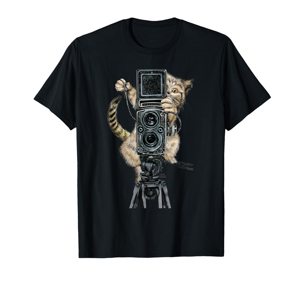 Catographer Cat Photographer Funny T-Shirt - Minimalist Print Men Women - T-Shirt, Sweatshirt, Hoodie