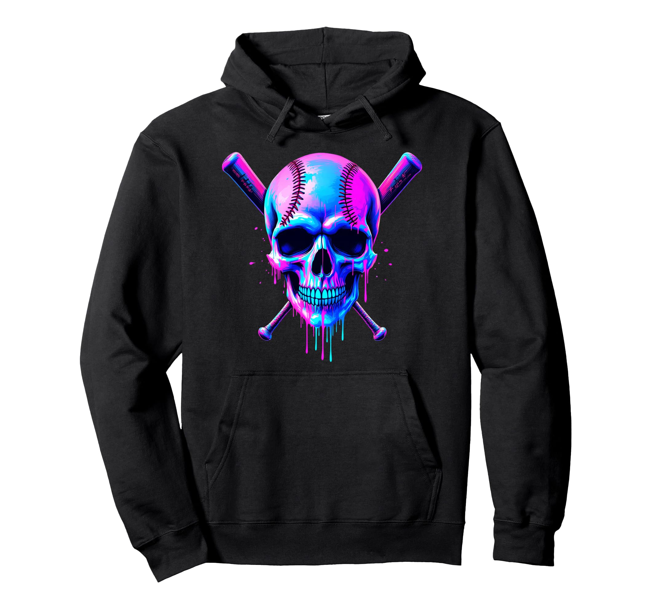 Baseball Ice Cream Dripping Baseball Dad Hoodie - Unique Graphic Men Women - T-Shirt, Sweatshirt, Hoodie
