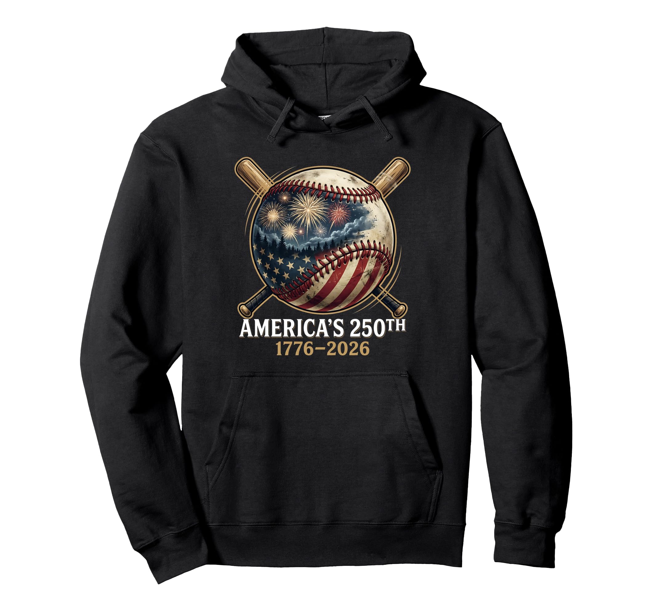 Americas 250Th Baseball American Flag Hoodie - Minimalist Print Men Women - T-Shirt, Sweatshirt, Hoodie