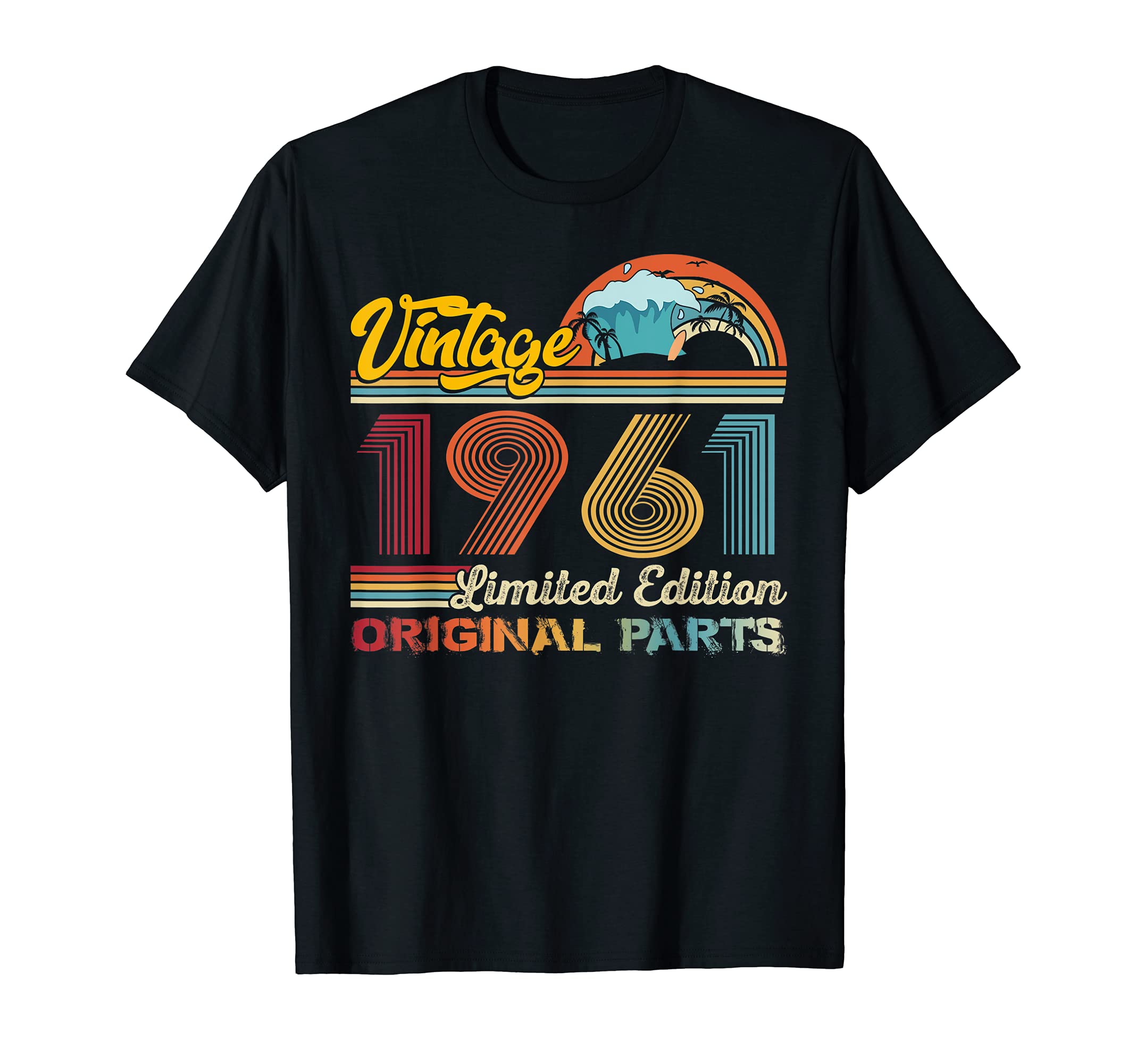 1961 Birthday Celebration Beach Sunset T-Shirt - Graphic Print for Adults - T-Shirt, Sweatshirt, Hoodie