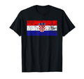 Flag Croatia Croatian Flag Distressed T-Shirt - Graphic Print Unisex - T-Shirt, Sweatshirt, Hoodie