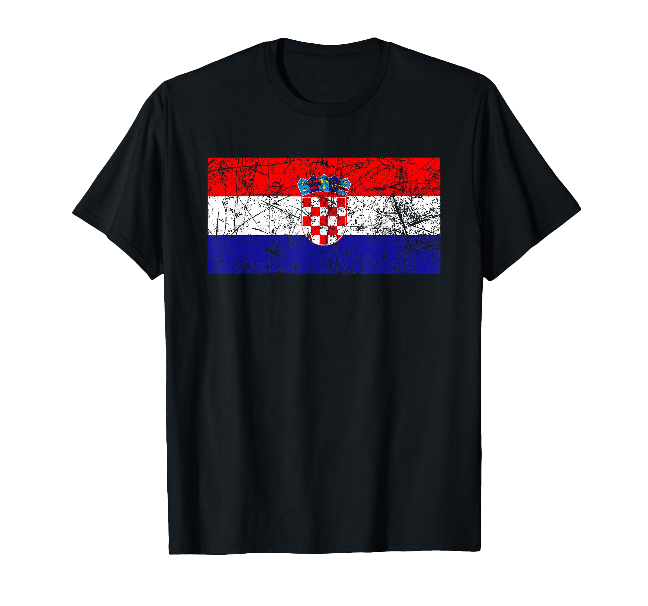 Flag Croatia Croatian Flag Distressed T-Shirt - Graphic Print Unisex - T-Shirt, Sweatshirt, Hoodie