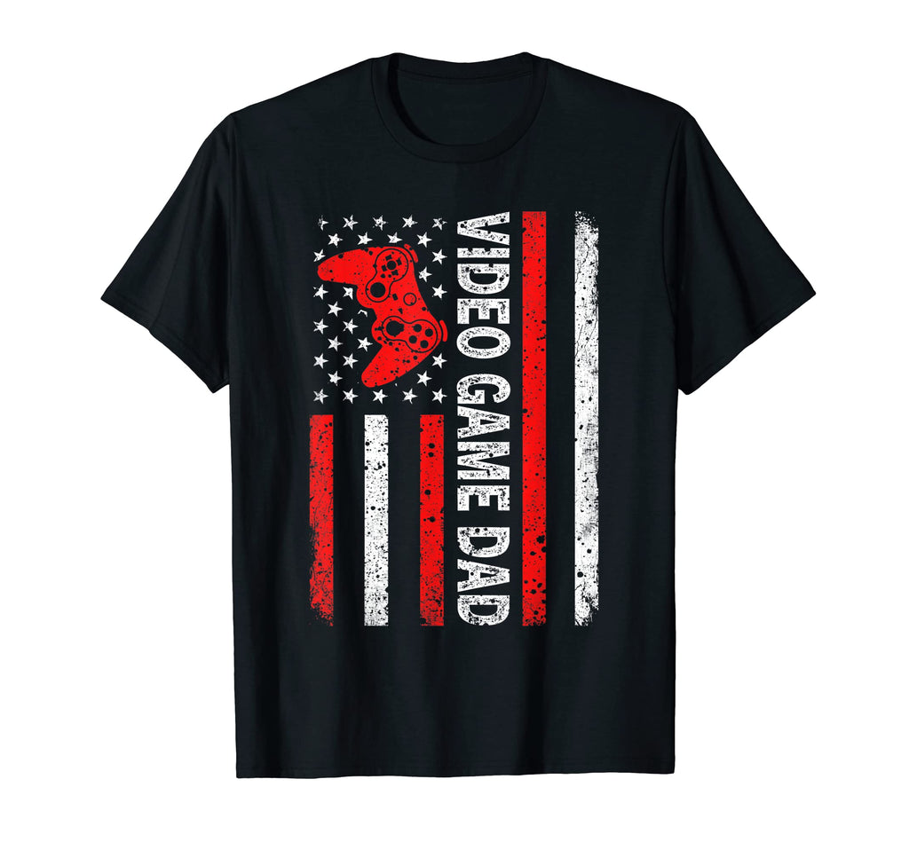 Video Game Dad American Flag Dad Video T-Shirt - Trendy Graphic Men Women - T-Shirt, Sweatshirt, Hoodie
