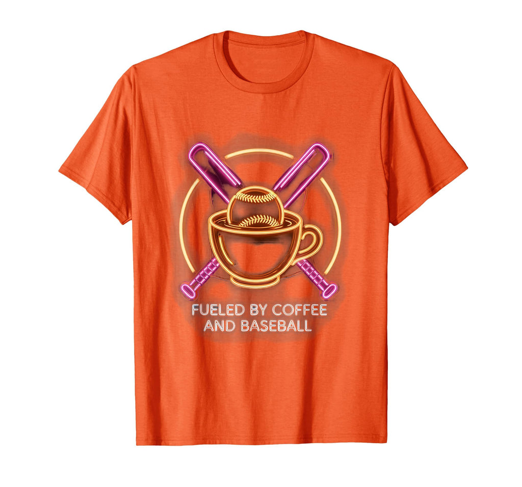 Fueled Coffee And Baseball Mom T-Shirt - Novelty Apparel for Adults - T-Shirt, Sweatshirt, Hoodie