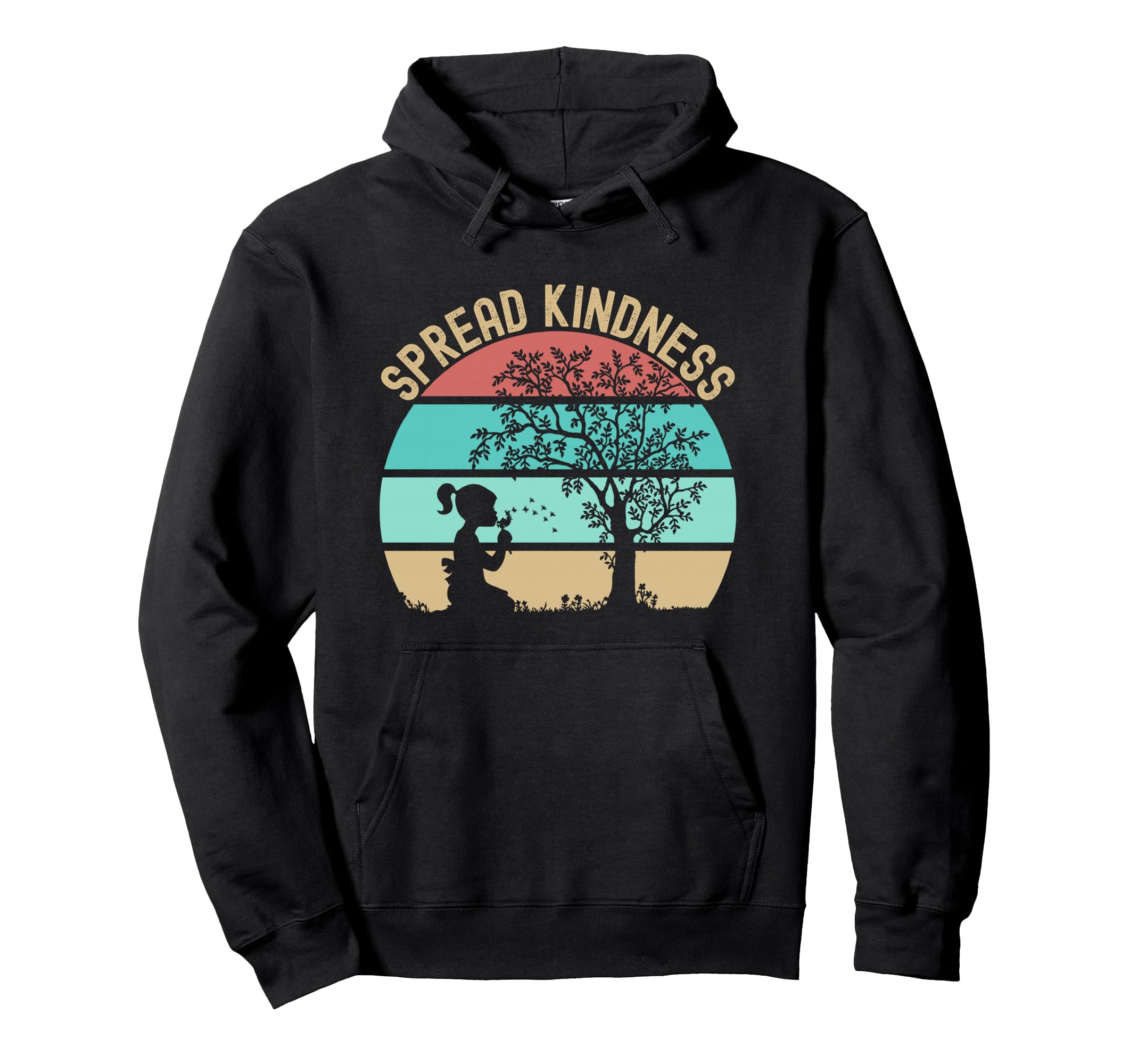 Spread Kindness Dandelions Tree Sunset Hoodie - Custom Art Print Unisex - T-Shirt, Sweatshirt, Hoodie