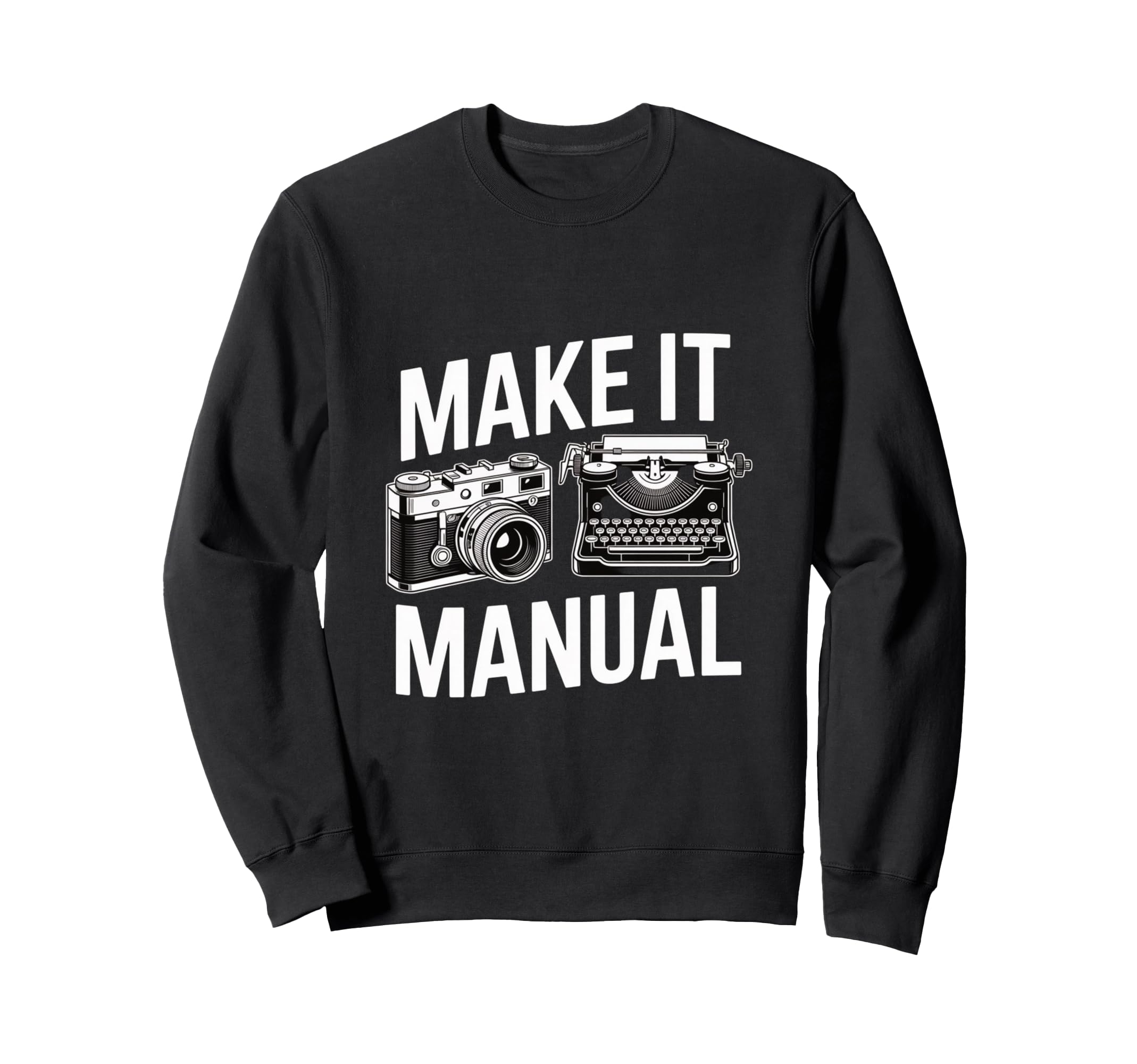 Manual Camera Typewriter Sweatshirt - Aesthetic Graphic for Adults - T-Shirt, Sweatshirt, Hoodie