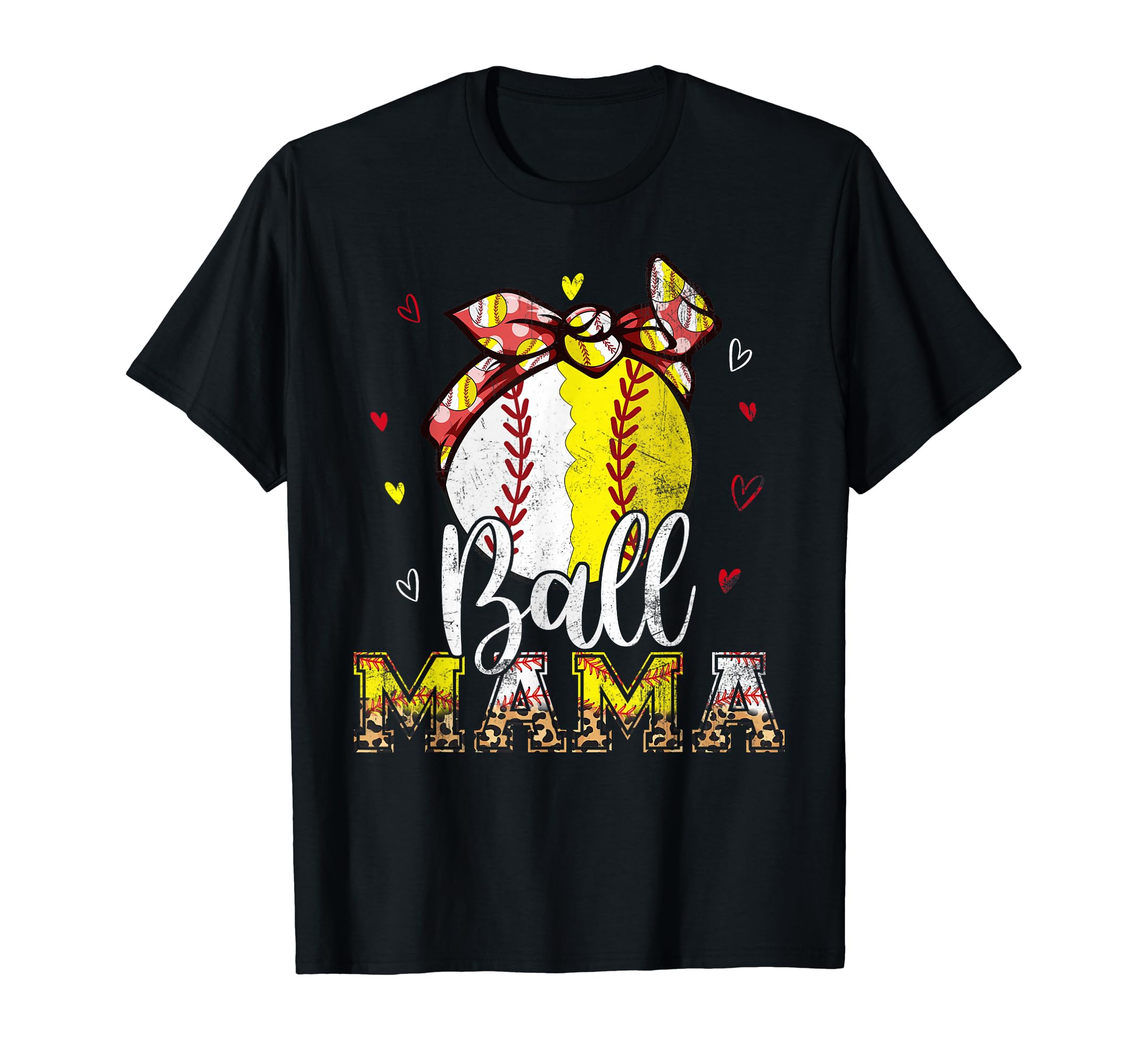 Softball Baseball Ball Mama Bandana T-Shirt - Unique Graphic for Adults - T-Shirt, Sweatshirt, Hoodie