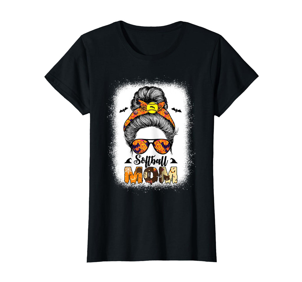 Softball Mom Messy Hair Bun Softball T-Shirt - Streetwear Style for Adults - T-Shirt, Sweatshirt, Hoodie