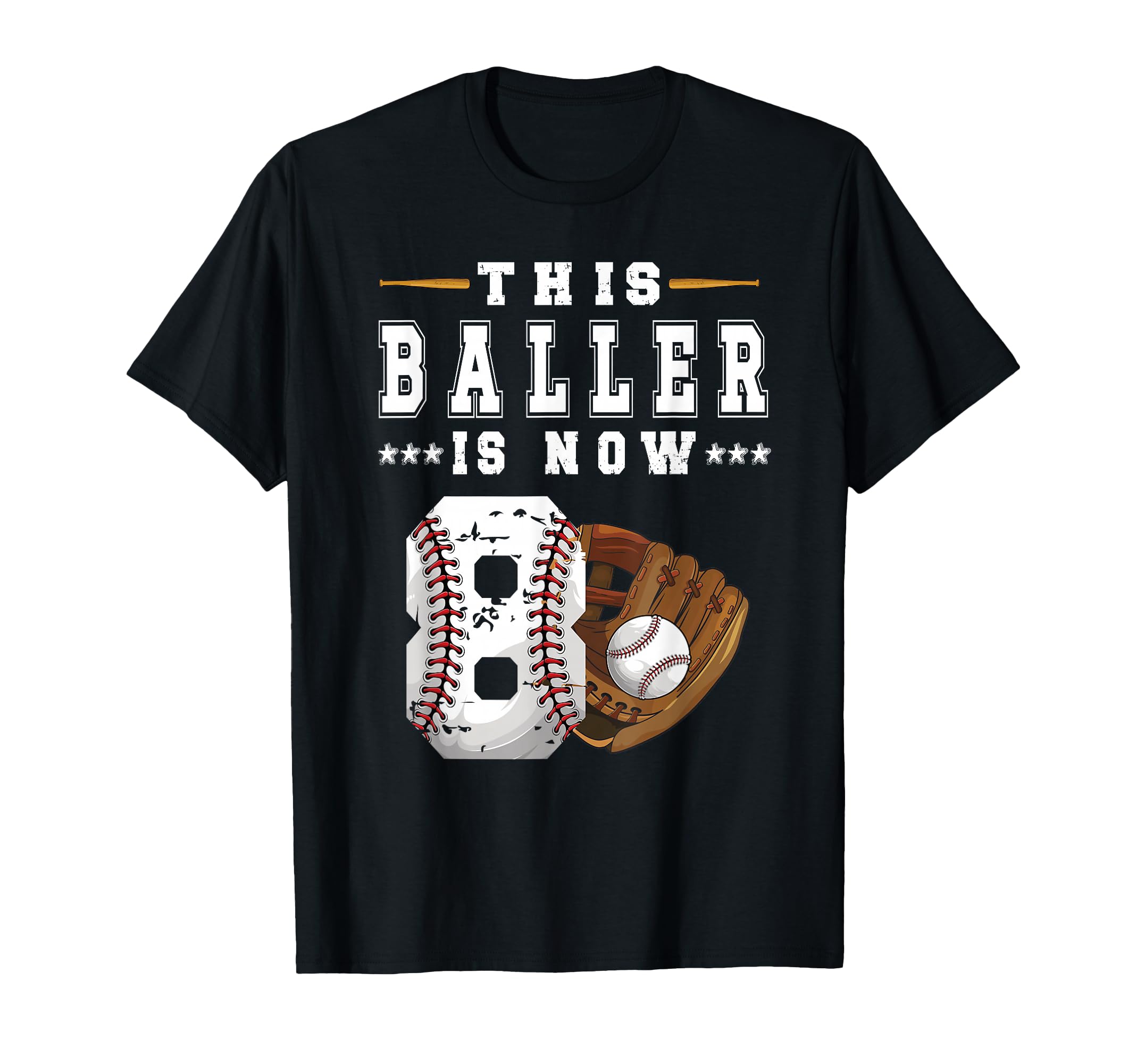 8Th Birthday Baseball Eight Year Old T-Shirt - Novelty Apparel Unisex - T-Shirt, Sweatshirt, Hoodie