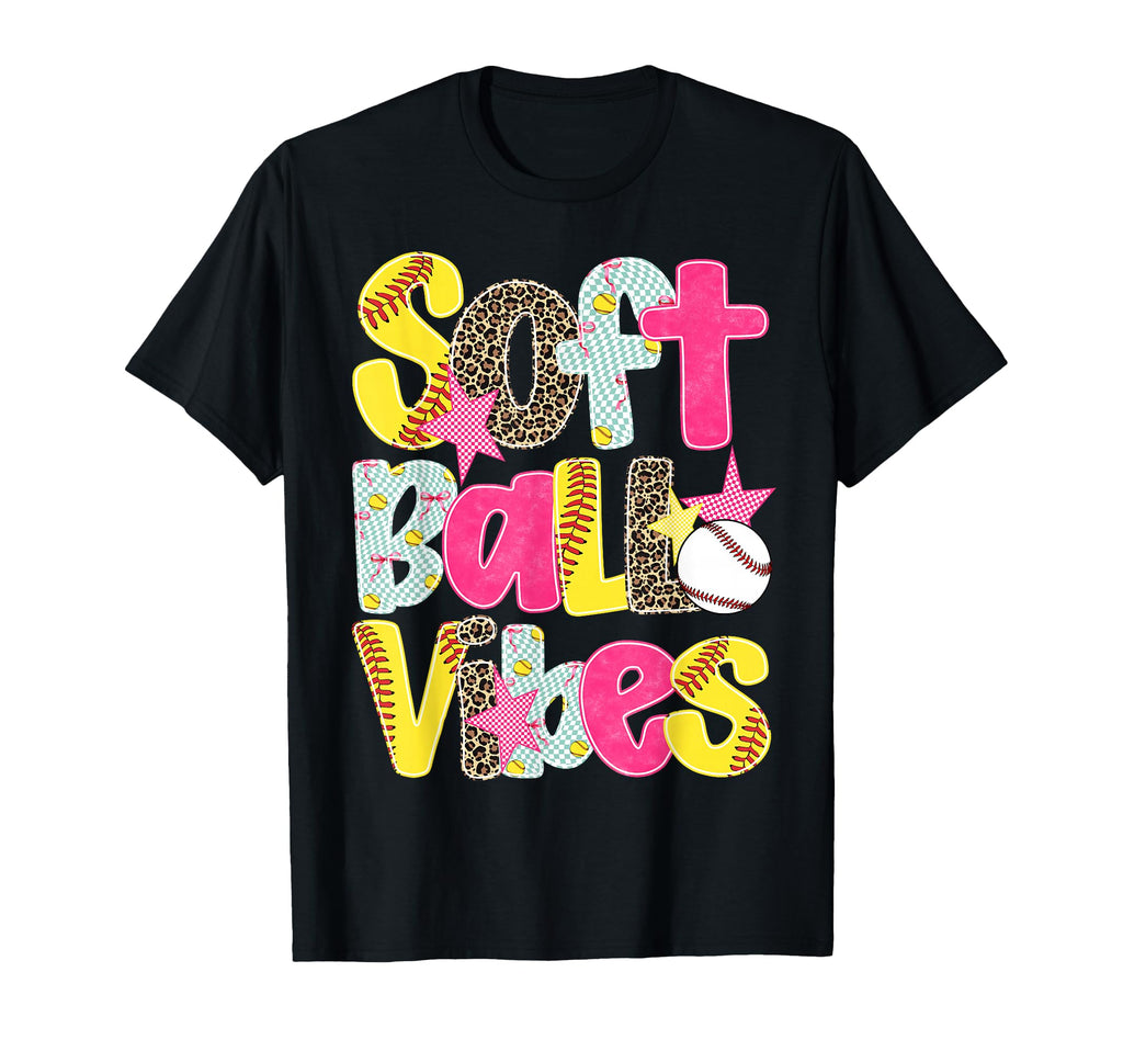 Softball Vibes Game Day Leopard T-Shirt - Casual Everyday Wear Unisex - T-Shirt, Sweatshirt, Hoodie