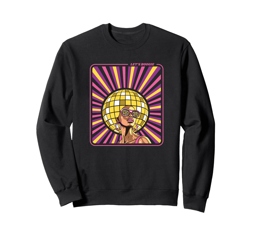 70S Afro Disco Ball Hair Funky Dance Sweatshirt - Graphic Print Unisex - T-Shirt, Sweatshirt, Hoodie