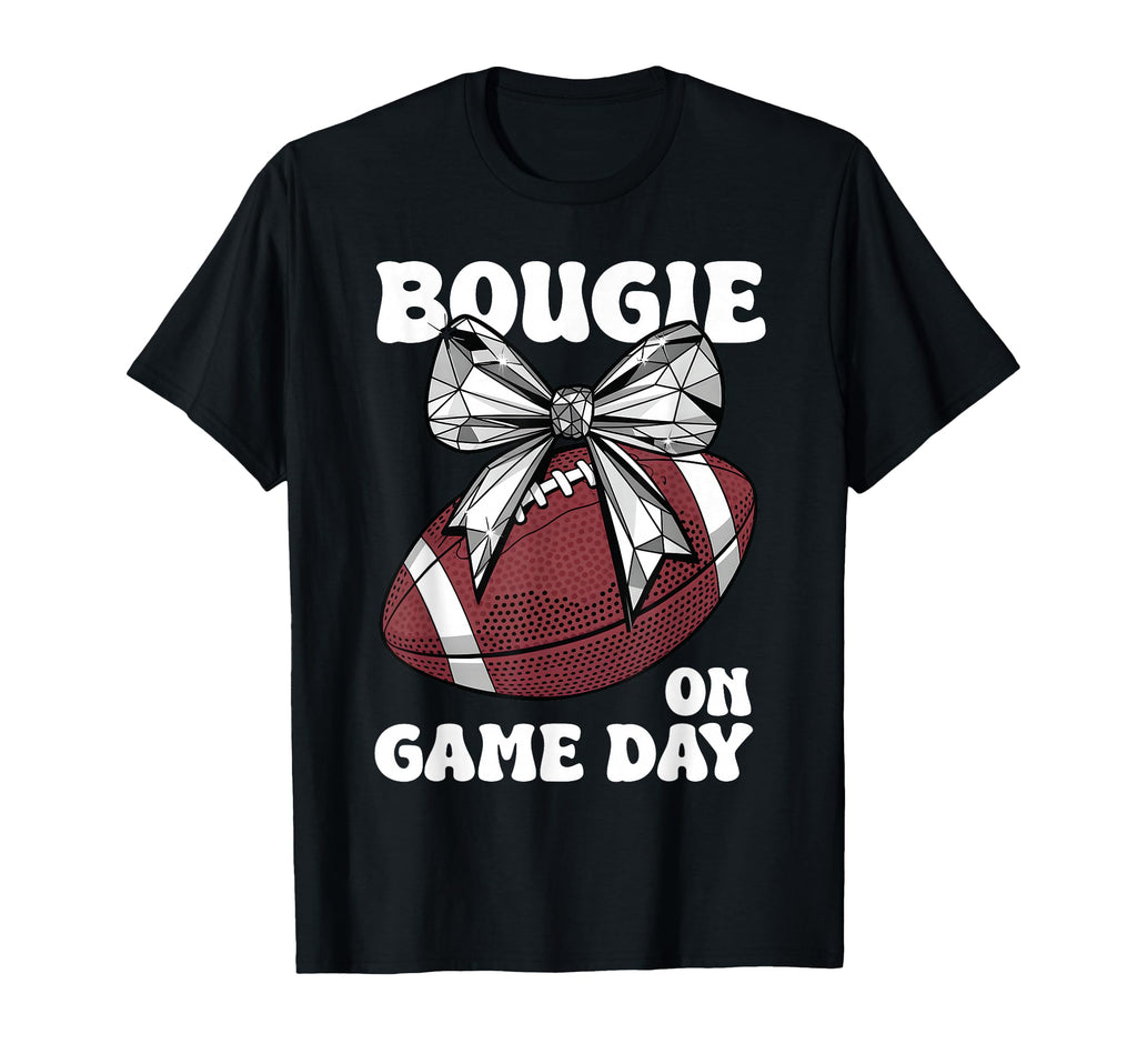 Football Bow Bougie Game Day T-Shirt - Minimalist Print for Adults - T-Shirt, Sweatshirt, Hoodie
