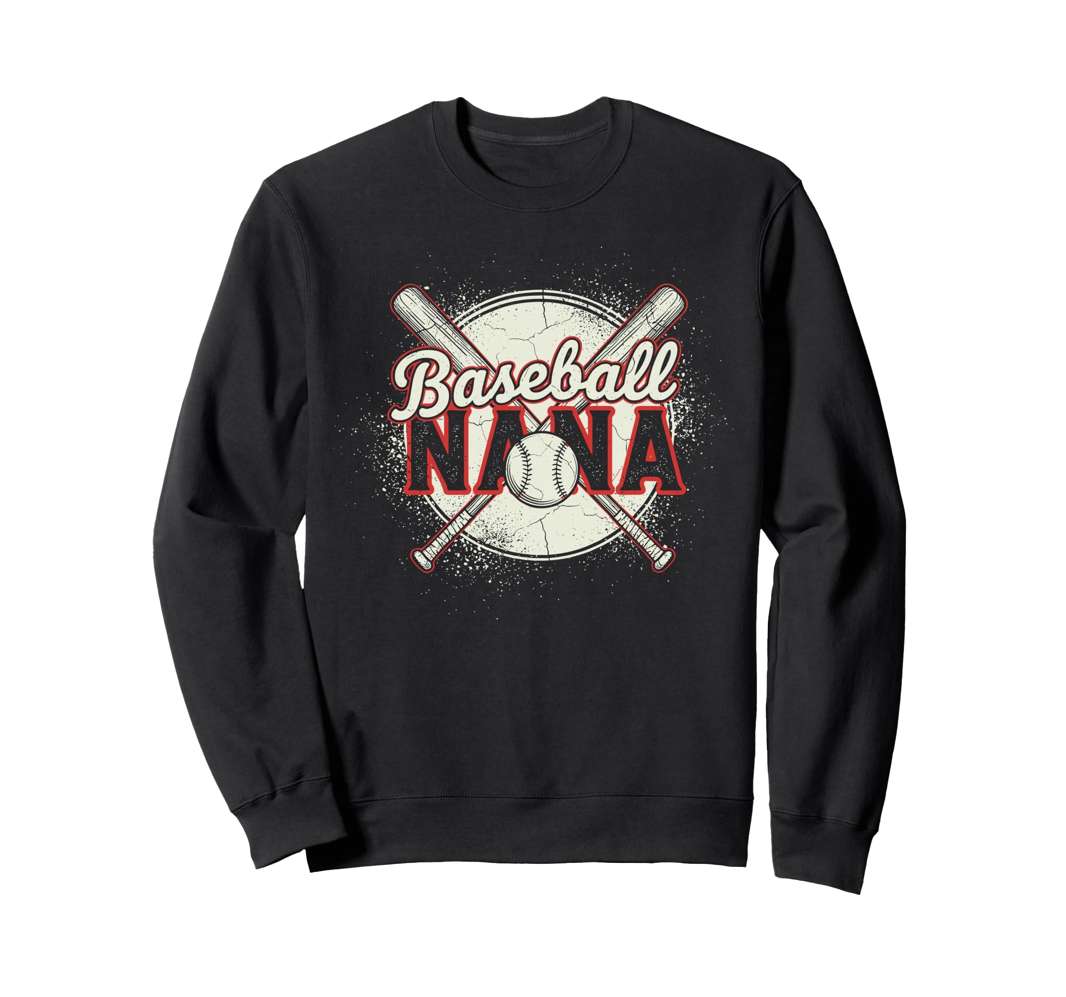 Baseball Nana Crossed Bats Sweatshirt - Minimalist Print Men Women - T-Shirt, Sweatshirt, Hoodie
