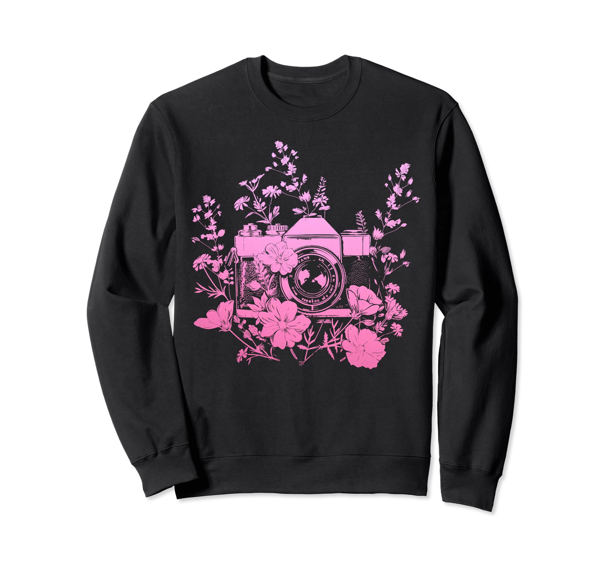 Photographer Camera Flowers Sweatshirt - Streetwear Style for Adults - T-Shirt, Sweatshirt, Hoodie