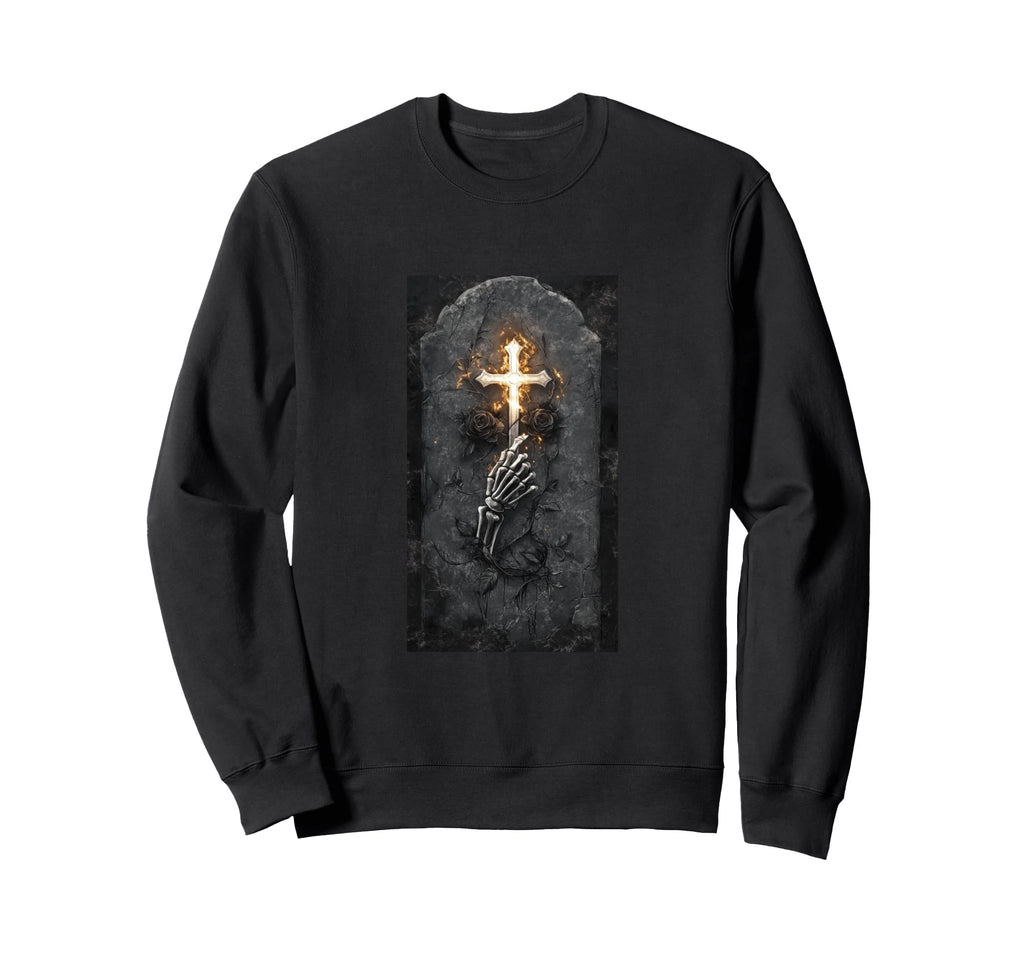 Gothic Cross Grunge Aesthetic Sweatshirt - Fun Novelty Design for Adults - T-Shirt, Sweatshirt, Hoodie