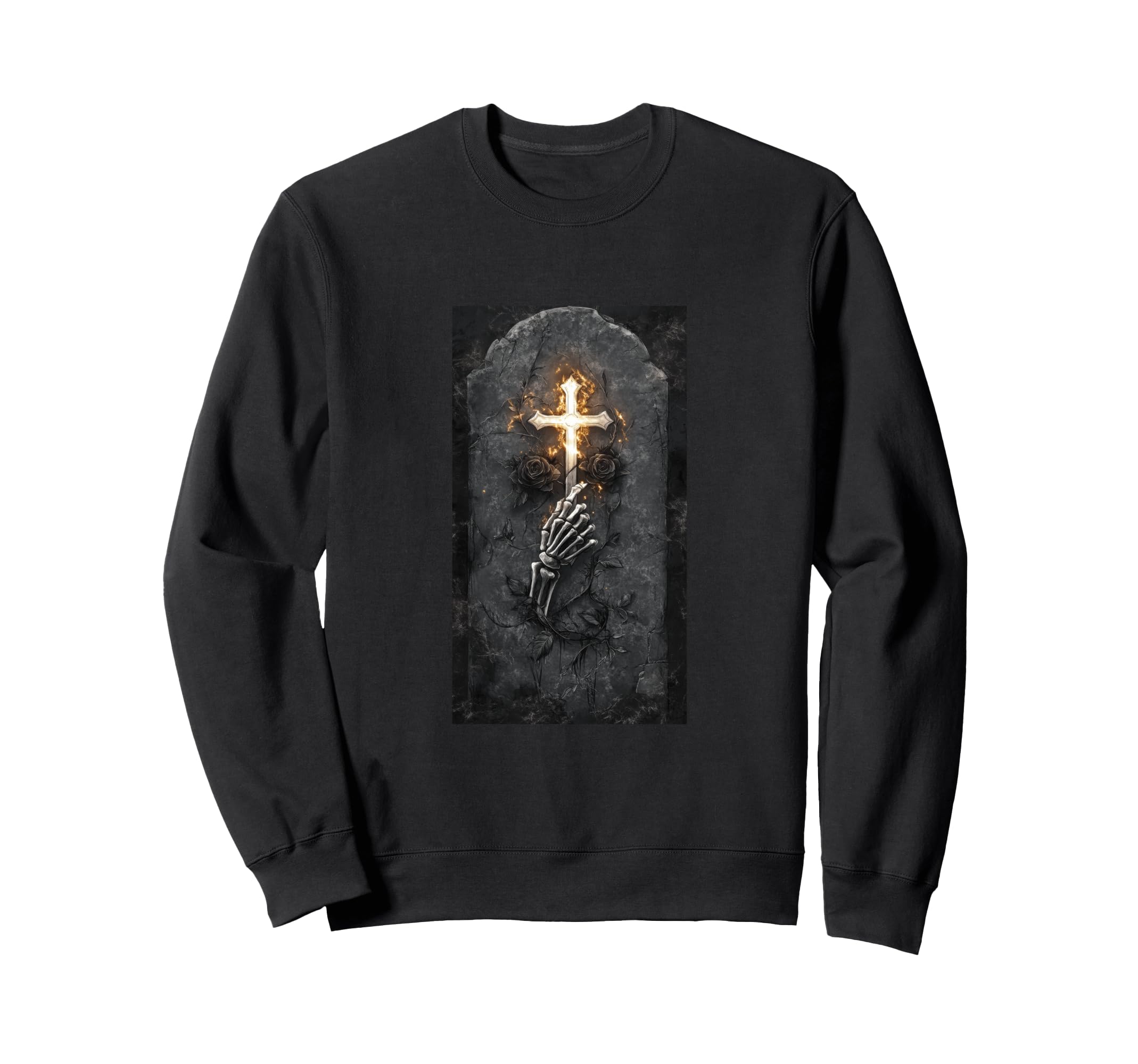 Gothic Cross Grunge Aesthetic Sweatshirt - Fun Novelty Design for Adults - T-Shirt, Sweatshirt, Hoodie
