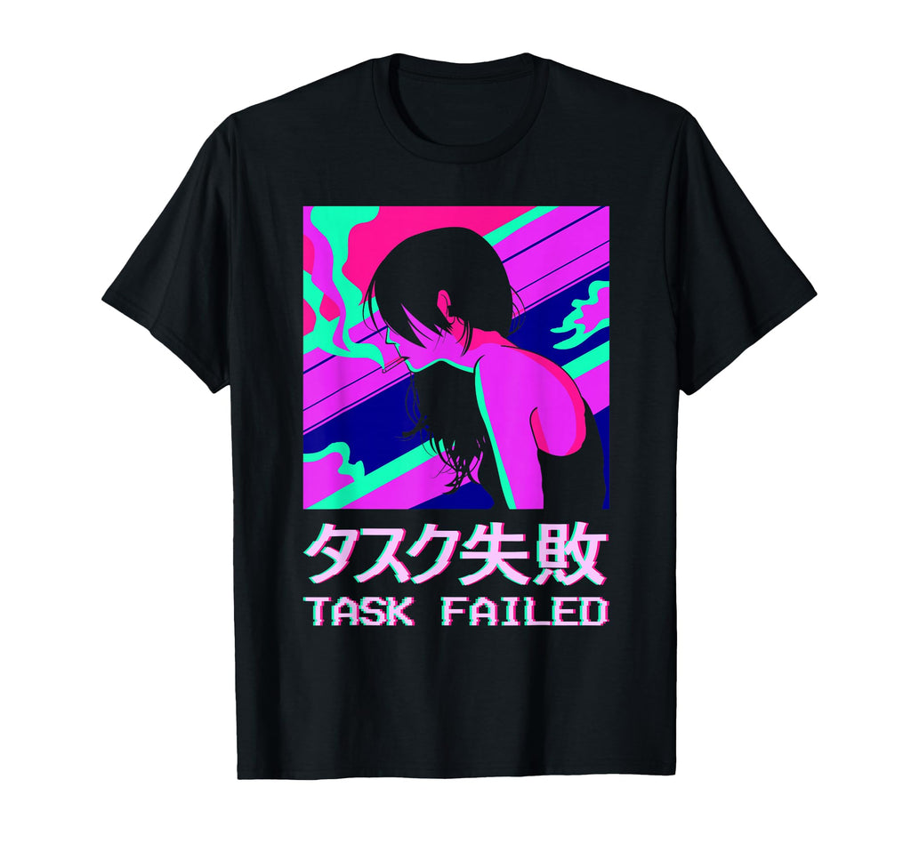Task Failed Lofi Anime Japanese Vaporwave T-Shirt - Graphic Print Unisex - T-Shirt, Sweatshirt, Hoodie