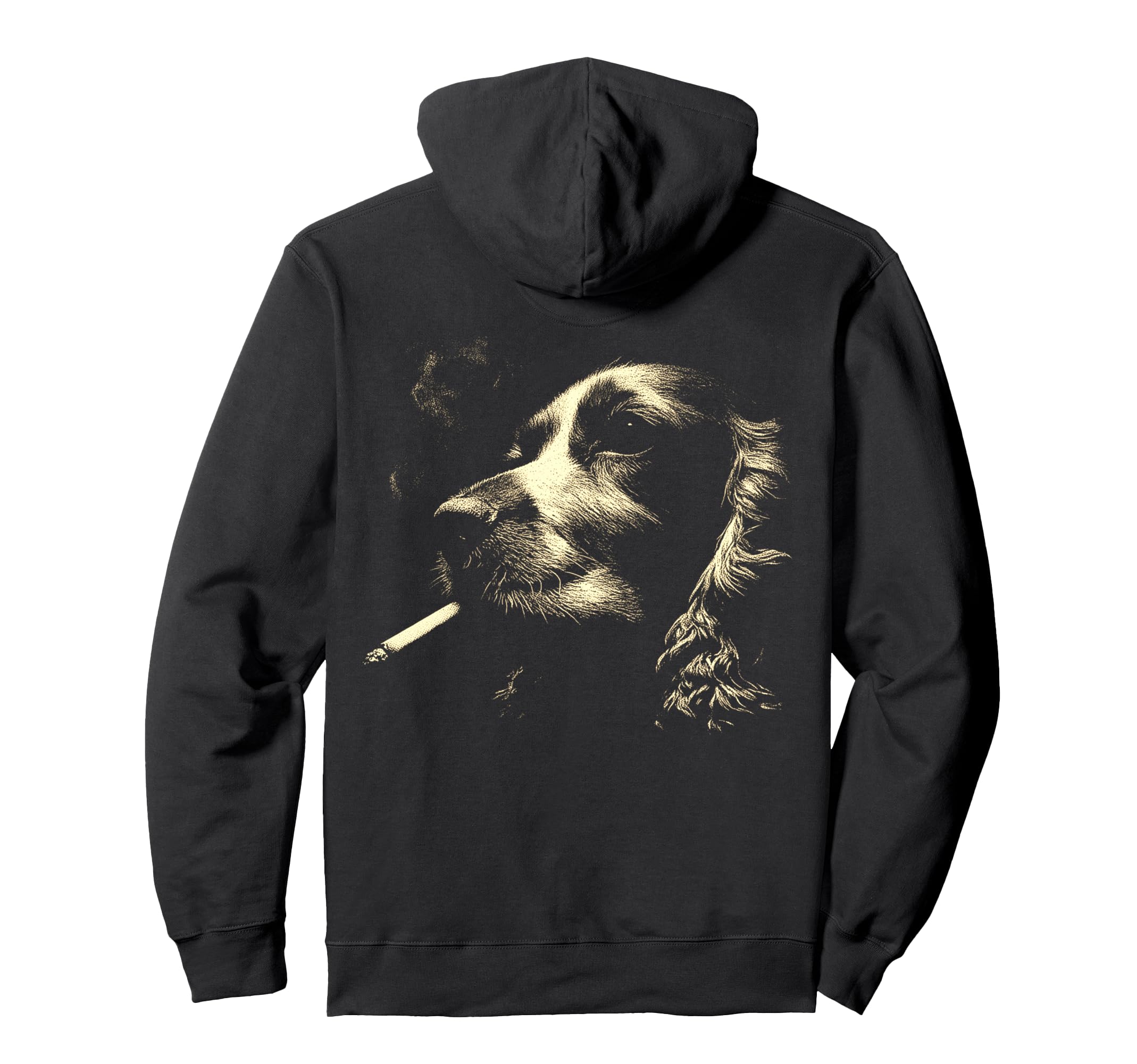 English Cocker Spaniel Smoking Hoodie - Unique Graphic for Adults - T-Shirt, Sweatshirt, Hoodie