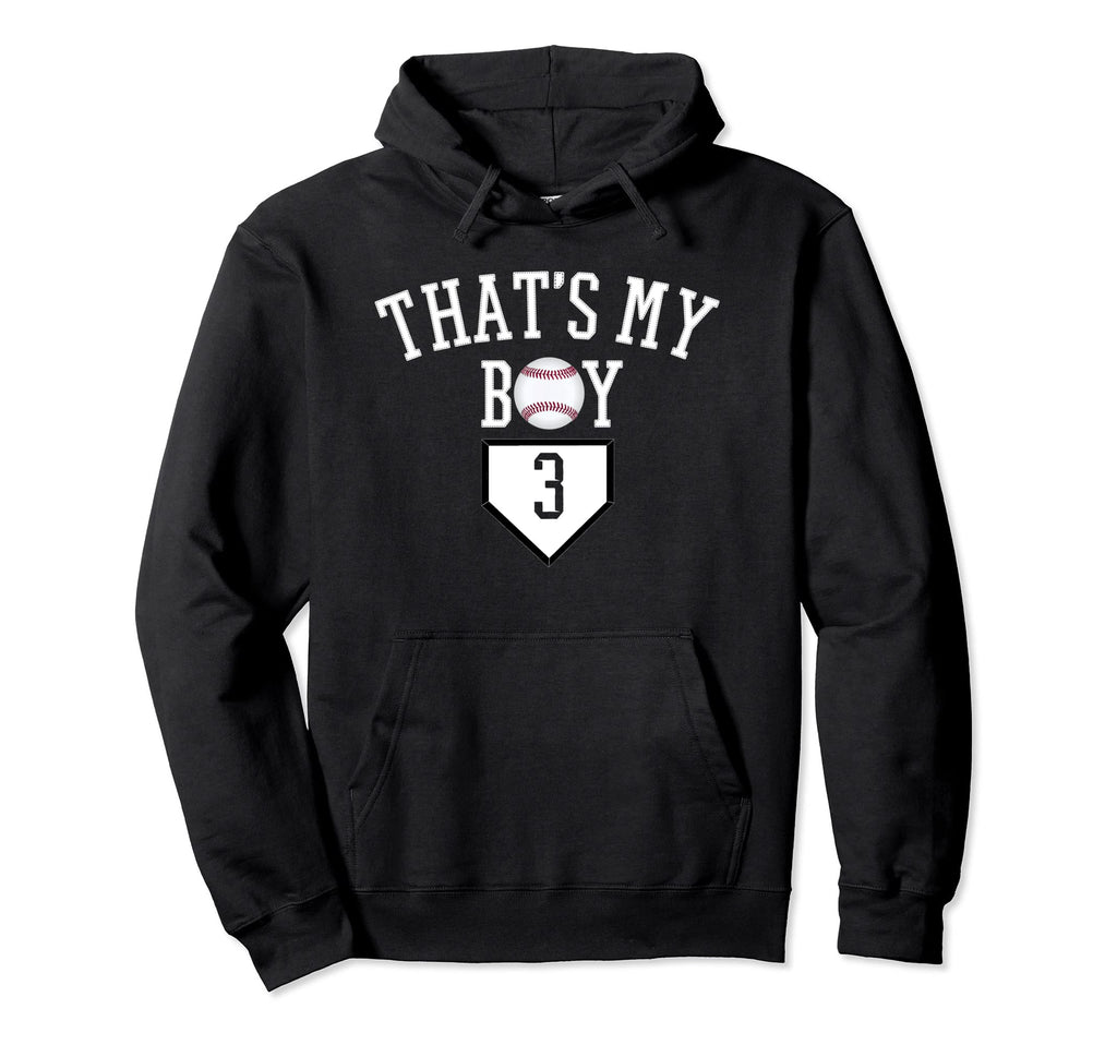 Thats My 3 Baseball Jersey Number 3 Hoodie - Fun Novelty Design Men Women - T-Shirt, Sweatshirt, Hoodie
