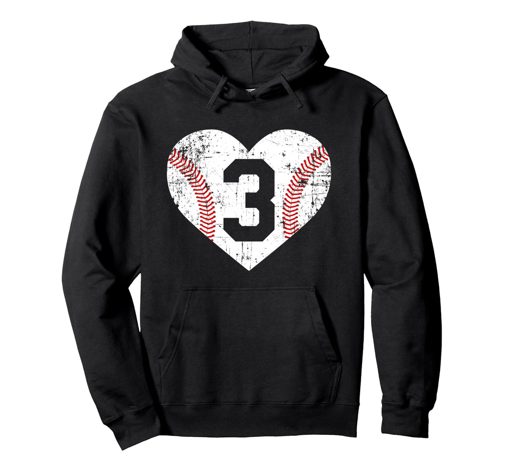 Baseball 3 Jersey Number Hoodie - Minimalist Print for Adults - T-Shirt, Sweatshirt, Hoodie