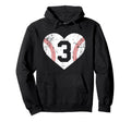 Baseball 3 Jersey Number Hoodie - Minimalist Print for Adults - T-Shirt, Sweatshirt, Hoodie