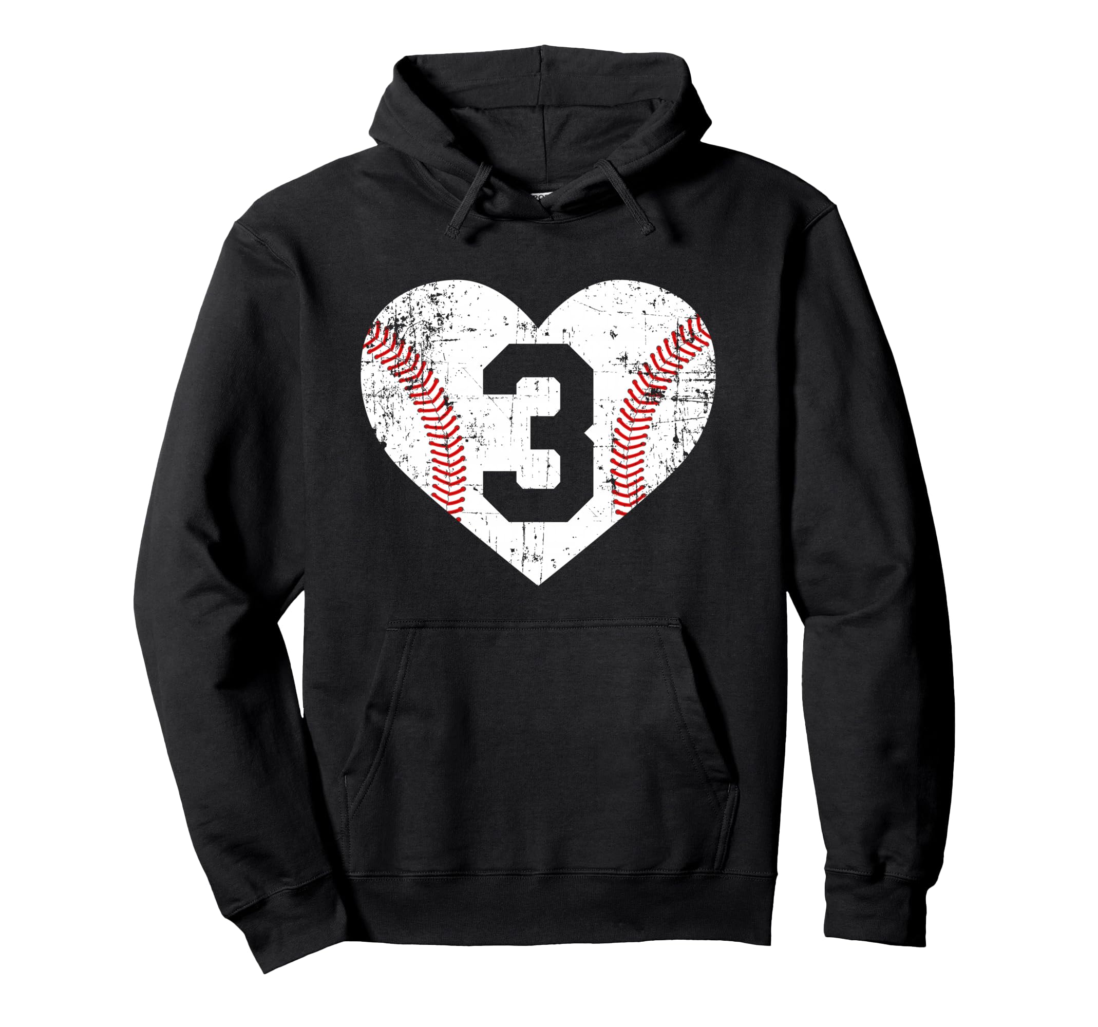 Baseball 3 Jersey Number Hoodie - Minimalist Print for Adults - T-Shirt, Sweatshirt, Hoodie