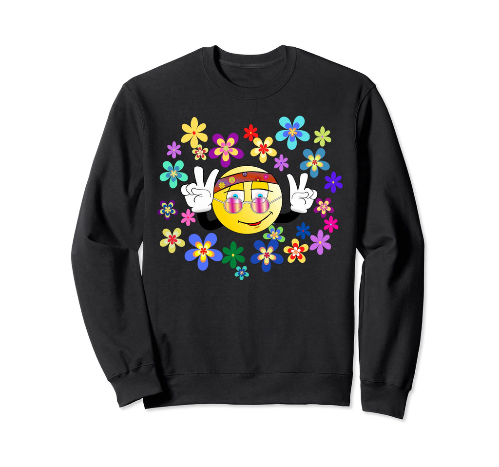 Groovy Flower Power Peace Sign Sweatshirt - Casual Everyday Wear Unisex - T-Shirt, Sweatshirt, Hoodie
