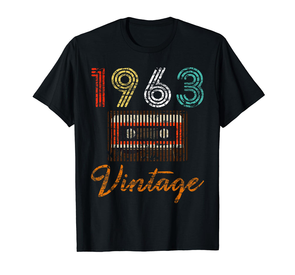 1963 Distressed 56Th Birthday Cassette T-Shirt - Fun Novelty Design Unisex - T-Shirt, Sweatshirt, Hoodie