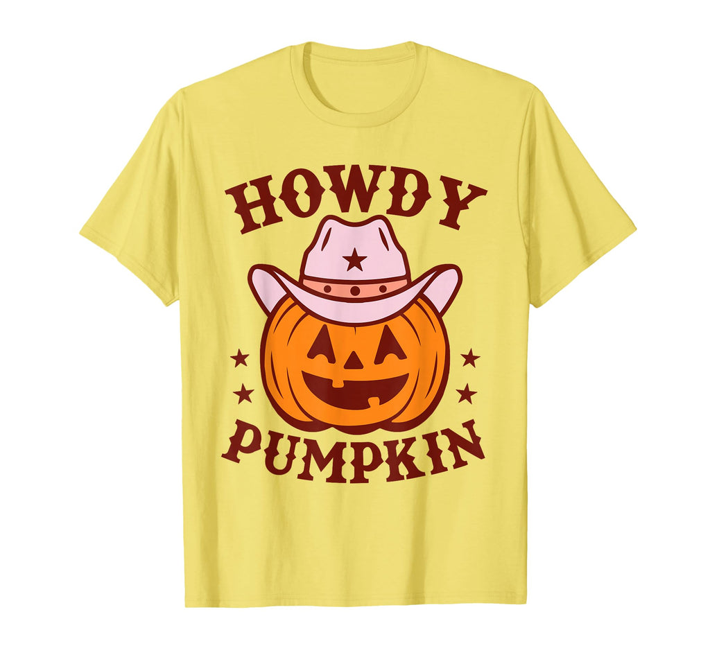 Howdy Pumpkin Autumn Western Halloween T-Shirt - Unique Graphic Unisex - T-Shirt, Sweatshirt, Hoodie