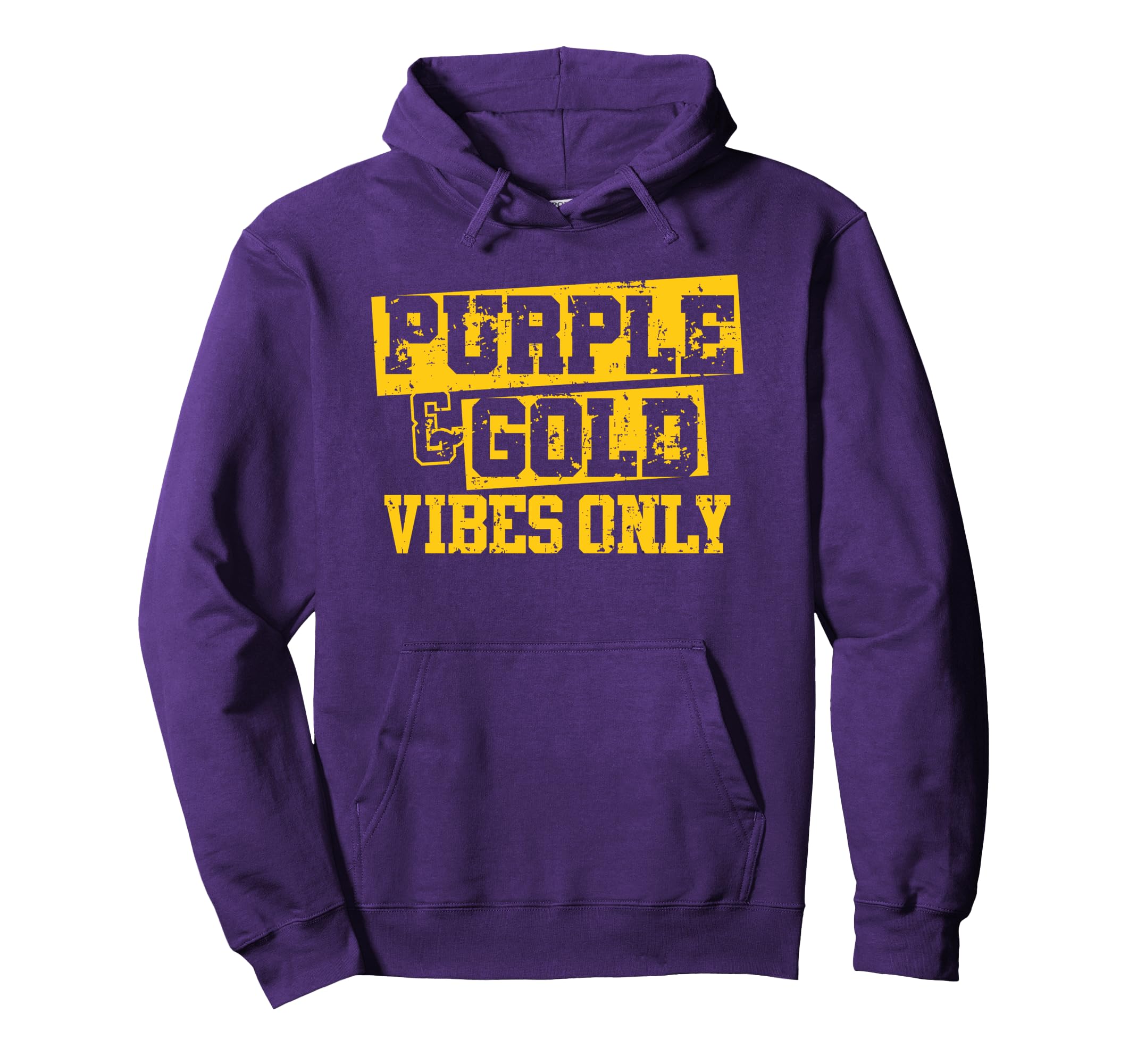 Purple Gold Vibes Only Game Day Group Hoodie - Unique Graphic Unisex - T-Shirt, Sweatshirt, Hoodie