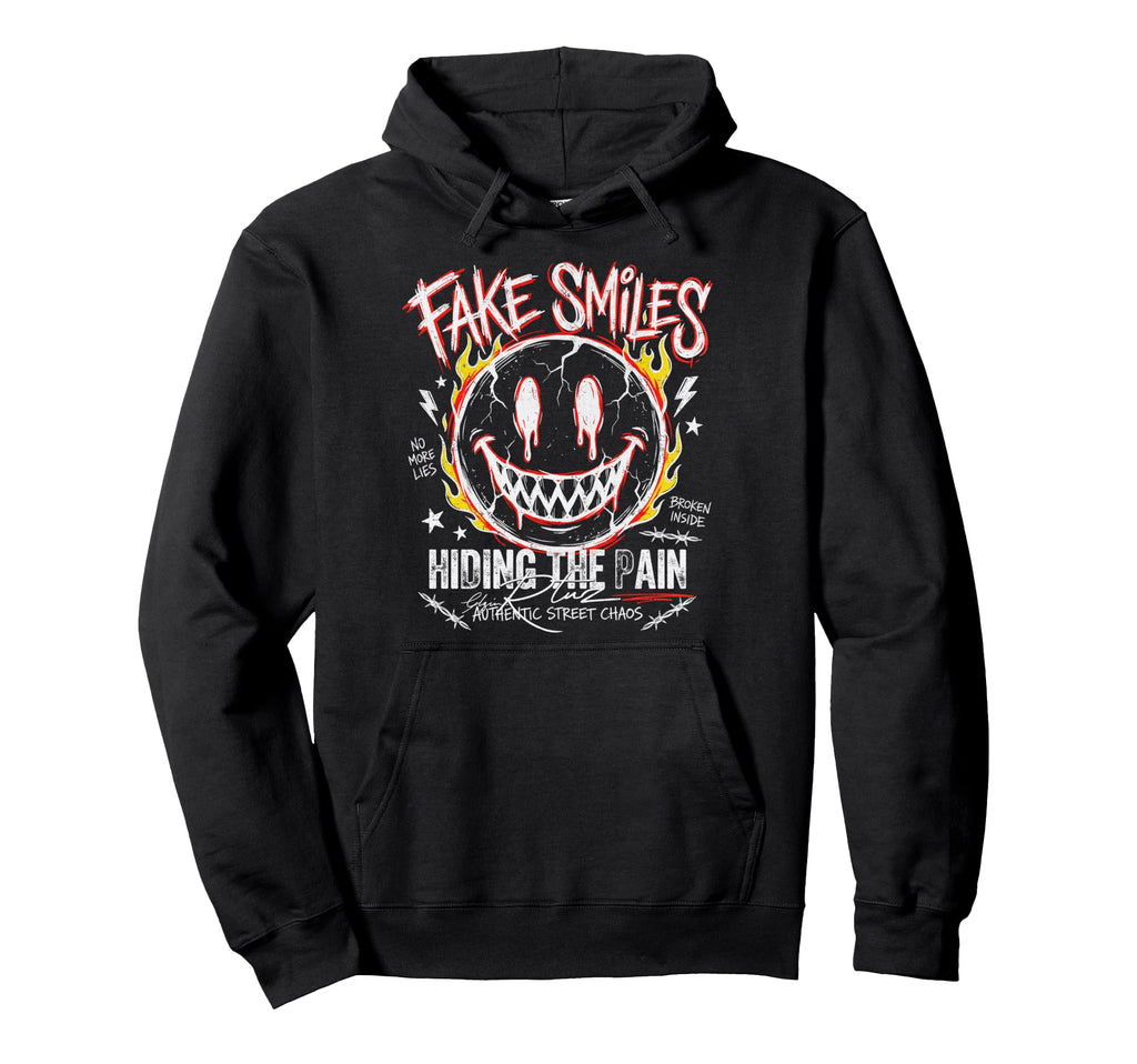 Aesthetic Streetwear Smile Hoodie - Streetwear Style Men Women - T-Shirt, Sweatshirt, Hoodie