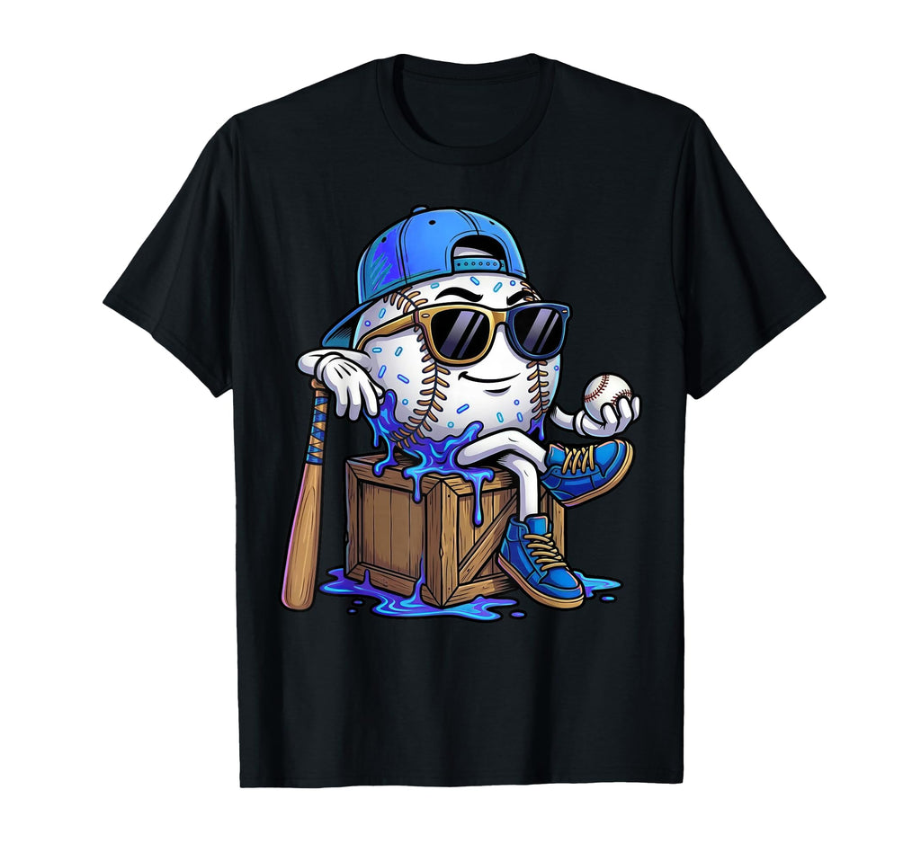 Baseball Drip Ice Cream Drip Funny T-Shirt - Unique Graphic Men Women - T-Shirt, Sweatshirt, Hoodie