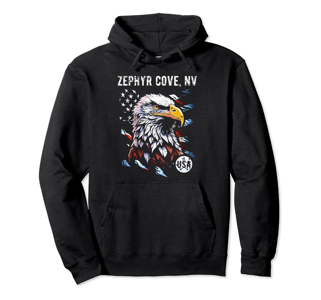 Zephyr Cove Nv Patriotic Eagle Usa Flag Hoodie - Unique Graphic Unisex - T-Shirt, Sweatshirt, Hoodie