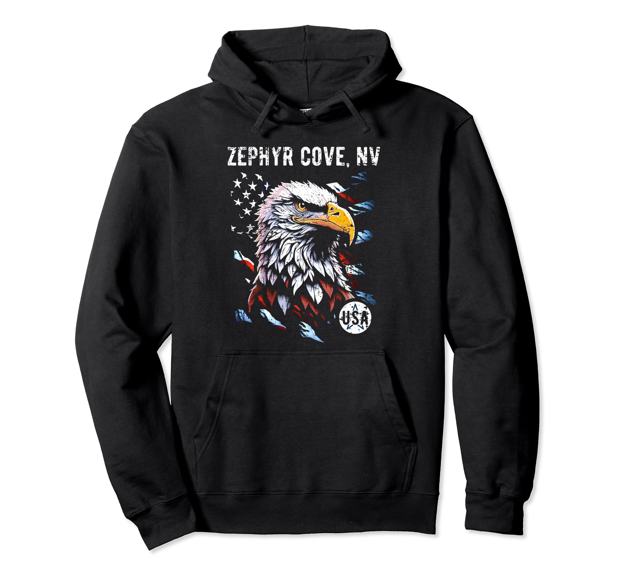 Zephyr Cove Nv Patriotic Eagle Usa Flag Hoodie - Unique Graphic Unisex - T-Shirt, Sweatshirt, Hoodie