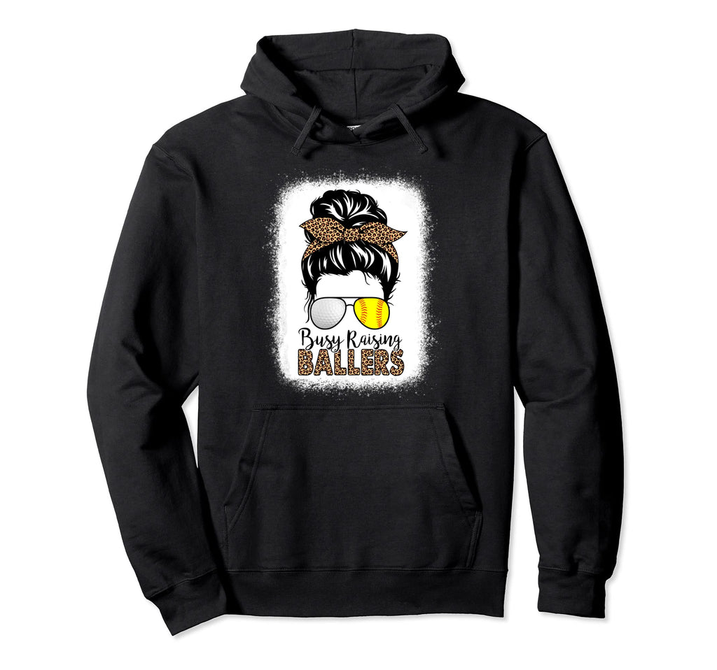 Golf And Softball Mom Messy Bun Hoodie - Casual Everyday Wear for Adults - T-Shirt, Sweatshirt, Hoodie