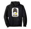 Golf And Softball Mom Messy Bun Hoodie - Casual Everyday Wear for Adults - T-Shirt, Sweatshirt, Hoodie