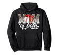 Mom Both Leopard Football Baseball Mom Hoodie - Casual Everyday Wear Unisex - T-Shirt, Sweatshirt, Hoodie