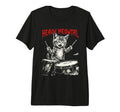 Rock Drummer Cat 80S Band Tri T-Shirt - Casual Everyday Wear Men Women - T-Shirt, Sweatshirt, Hoodie