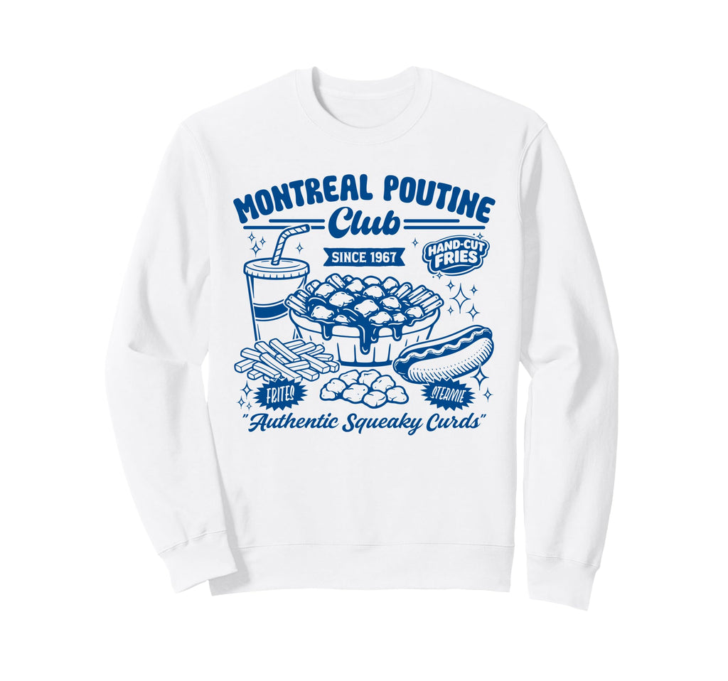 Montreal Poutine Club Food Sweatshirt - Minimalist Print Men Women - T-Shirt, Sweatshirt, Hoodie