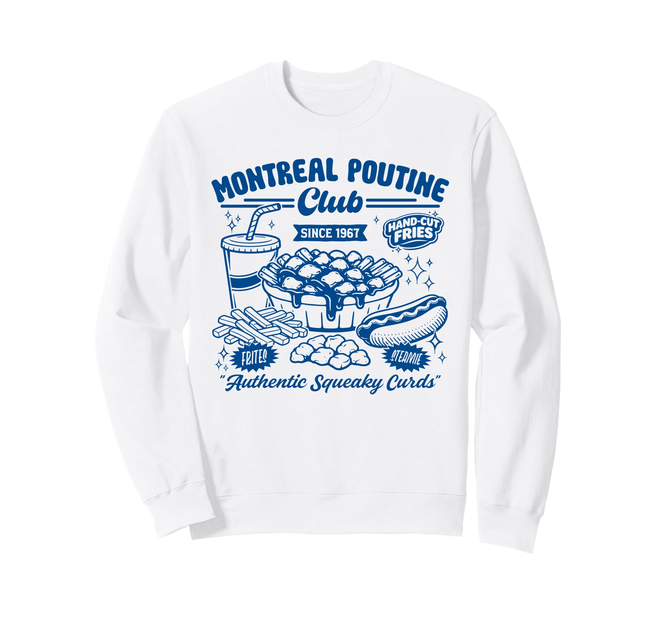 Montreal Poutine Club Food Sweatshirt - Minimalist Print Men Women - T-Shirt, Sweatshirt, Hoodie
