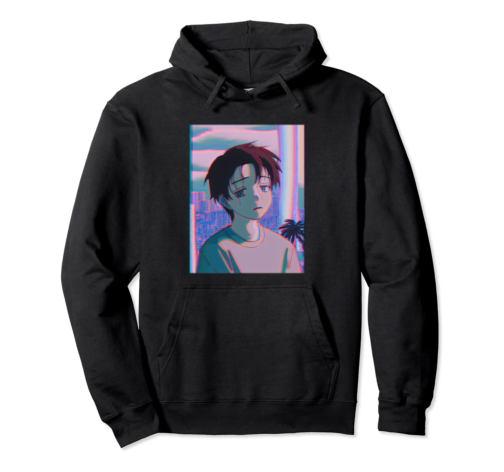 Sad Japanese Vaporwave Glitch Hoodie - Casual Everyday Wear Unisex - T-Shirt, Sweatshirt, Hoodie