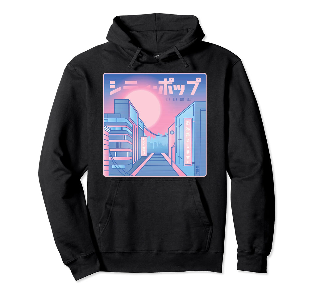 Aesthetic Vaporwave Synthwave Japanese Hoodie - Unique Graphic for Adults - T-Shirt, Sweatshirt, Hoodie