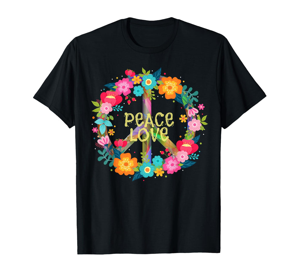 Peace Love Hippie Costume Tie Die 60S 70S T-Shirt - Novelty Apparel Unisex - T-Shirt, Sweatshirt, Hoodie