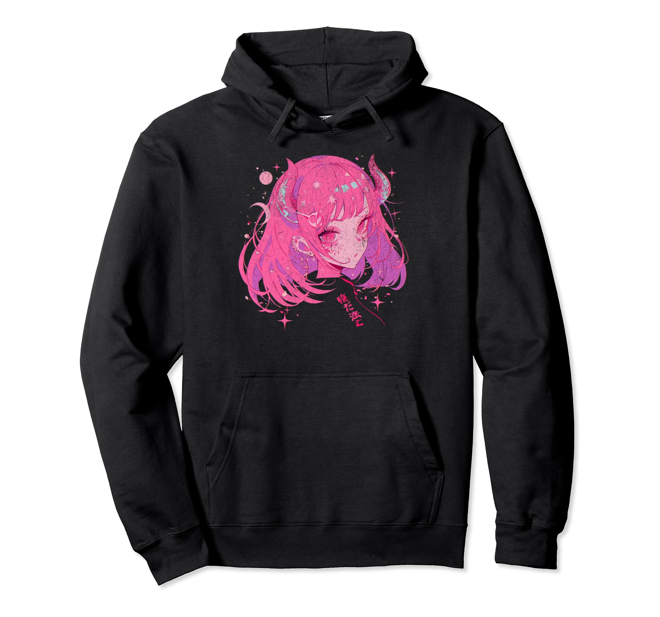 Goth Grunge Demon Anime Waifu Horror Alt Hoodie - Trendy Graphic Men Women - T-Shirt, Sweatshirt, Hoodie