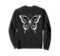 Black And White Butterfly Sweatshirt - Casual Everyday Wear for Adults - T-Shirt, Sweatshirt, Hoodie