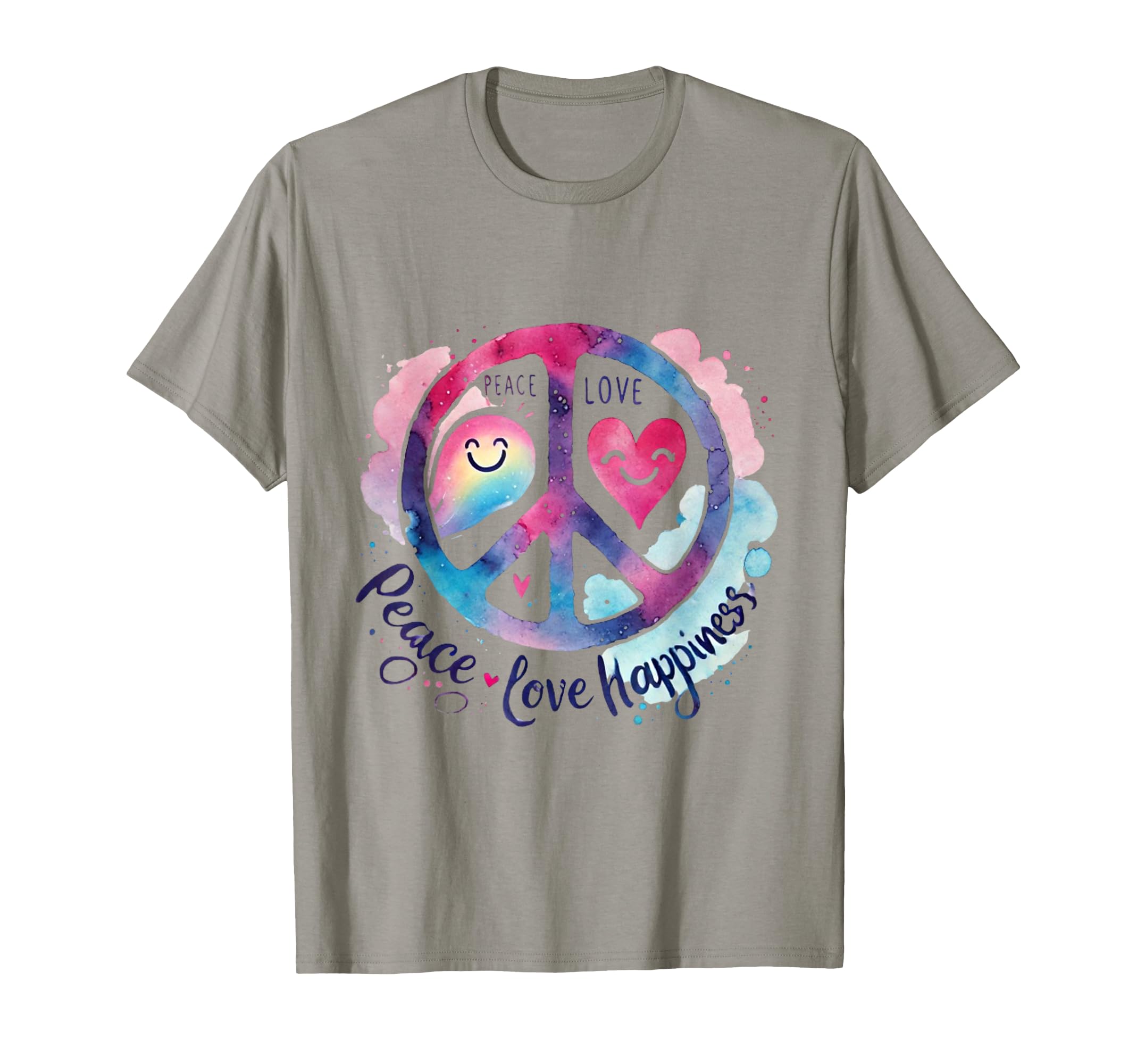 Peace Love Happiness Youthful T-Shirt - Graphic Print for Adults - T-Shirt, Sweatshirt, Hoodie