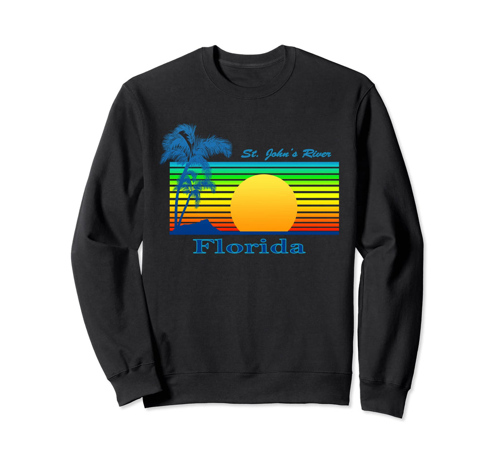 St Johns River Florida Tropical Sweatshirt - Novelty Apparel Men Women - T-Shirt, Sweatshirt, Hoodie