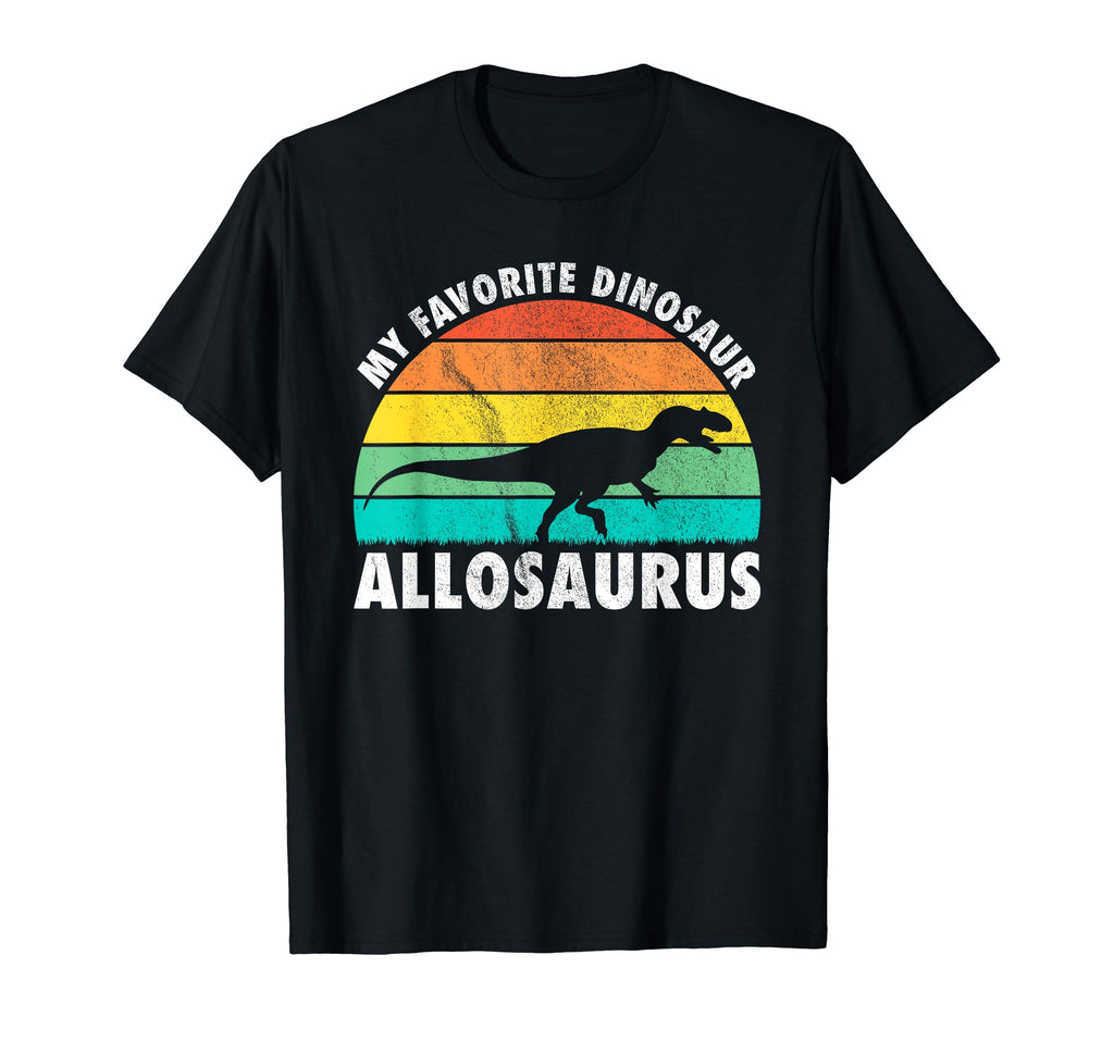 Allosaurus My Favorite Dinosaur Sunset T-Shirt - Graphic Print Unisex - T-Shirt, Sweatshirt, Hoodie